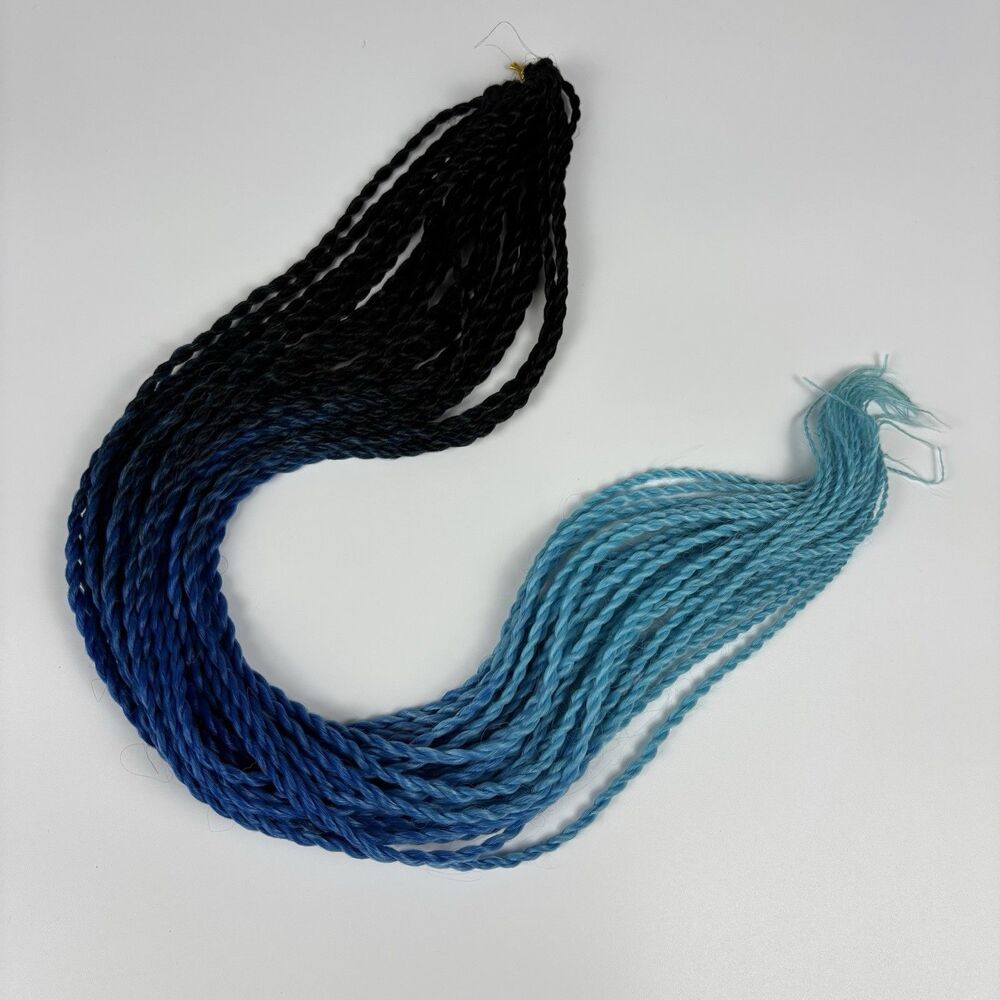 28” Senegalese Twist Crochet Hair Ombre Black Blue Aqua Full Head Set